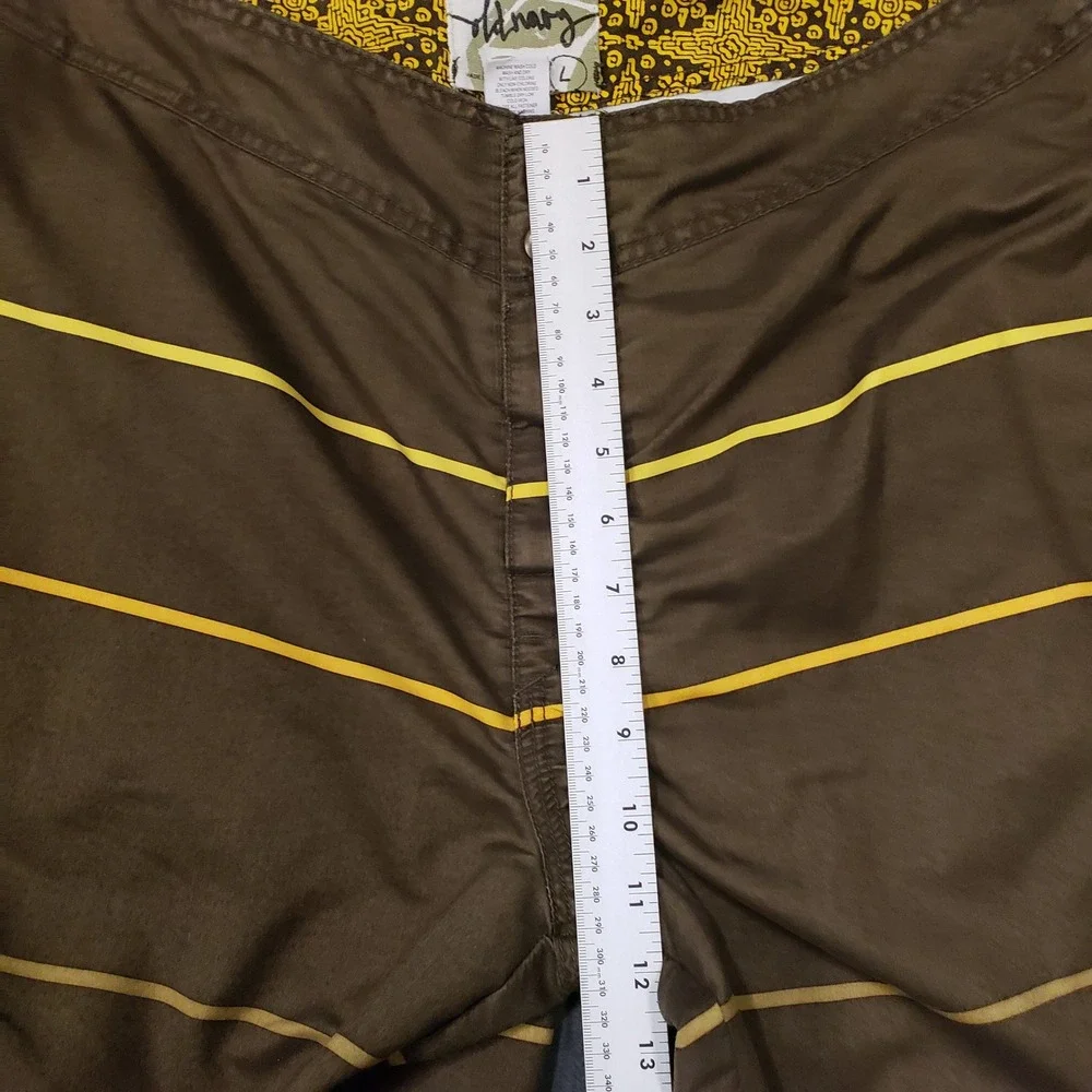 Old Navy Board Shorts Mens Large‎ Brown Striped Mesh Lined Swim Trunks SU07